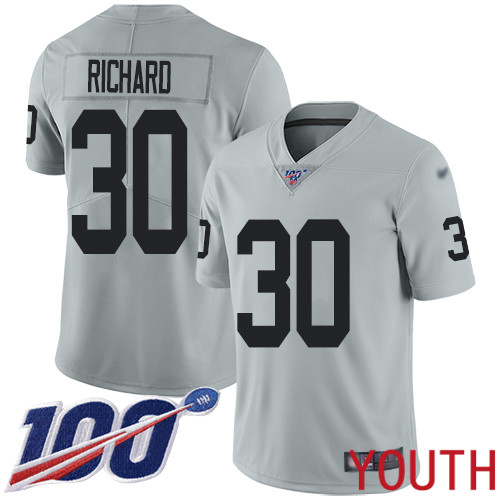 Oakland Raiders Limited Silver Youth Jalen Richard Jersey NFL Football 30 100th Season Inverted Legend Jersey